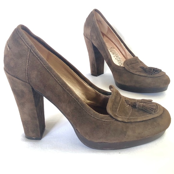 Sam Edelman Shoes - Sam Edelman Brown Suede Penny Loafer High Heels